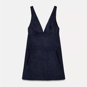 Blue Velvet V-Neck Mini Dress - Women